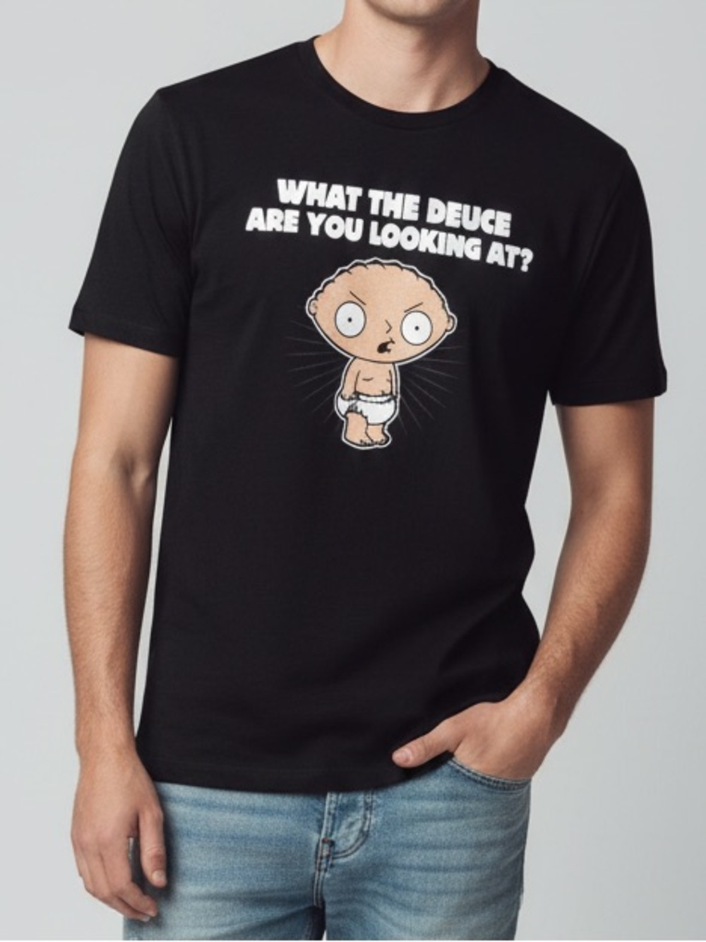 Vintage Y2K Stewie Family Guy Tee “What the Deuce”